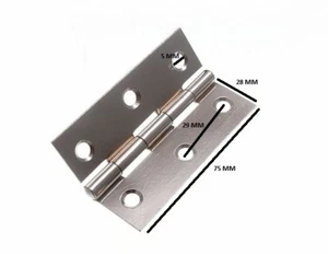 Butt Hinge Door Gate CP Chrome Plated Steel 75mm 3 In + Screws 10 Pairs - Picture 1 of 1