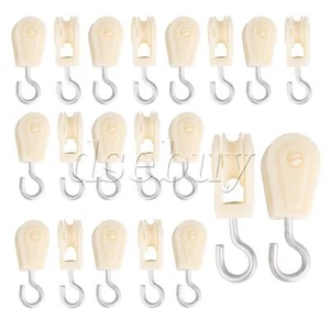 20Pieces 60x22mm Swivel Single Pulley Snap Hook Clip Roller for Lifting Rope - Picture 1 of 8