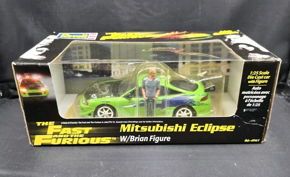 2002 Revell Fast & the Furious 1/25 scale Mitsubishi Eclipse with Brian Figure - Image 1 of 4