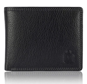 Totalmente Nueva Auténtica Bloqueo RFID Negra BI-Plegable Cuero Genuino Para Hombre Billetera - Imagen 1 de 5