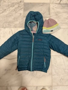 Patagonia Girl’s Jacket 3-4 Reversible With Patagonia Hat - Picture 1 of 3