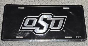 OSU OKLAHOMA STATE Cowboys Black Mirrored License Plate / Car Tag - New - Picture 1 of 2