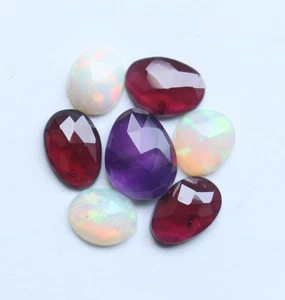 Mix Pietra Preziosa Taglio Rosa Opale Naturale, Granato e Ametista Rosa Taglio Sfaccettato 8To11MM - Foto 1 di 9