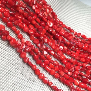 5-10mm Natural Red Coral Irregular Freedom Loose Beads Jewelry Making DIY 15'' - Picture 1 of 10