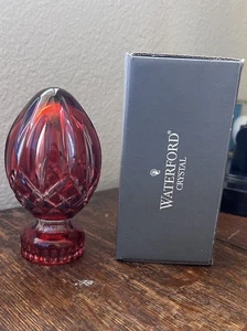Waterford Lismore Standing Egg Paperweight In Pink Crystal 4.5" with Box - Picture 1 of 3