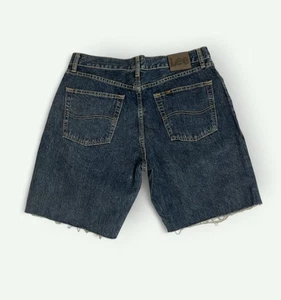 LEE Vintage Mens Premium Quality Blue Fading Denim Jean Shorts W33" Relaxed Fit - Picture 1 of 9