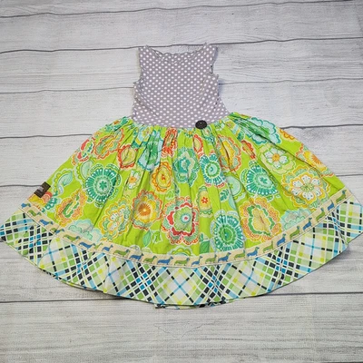 4 Matilda Jane PLatinum Green Floral Skirt Sara Dress - Image 1 of 4