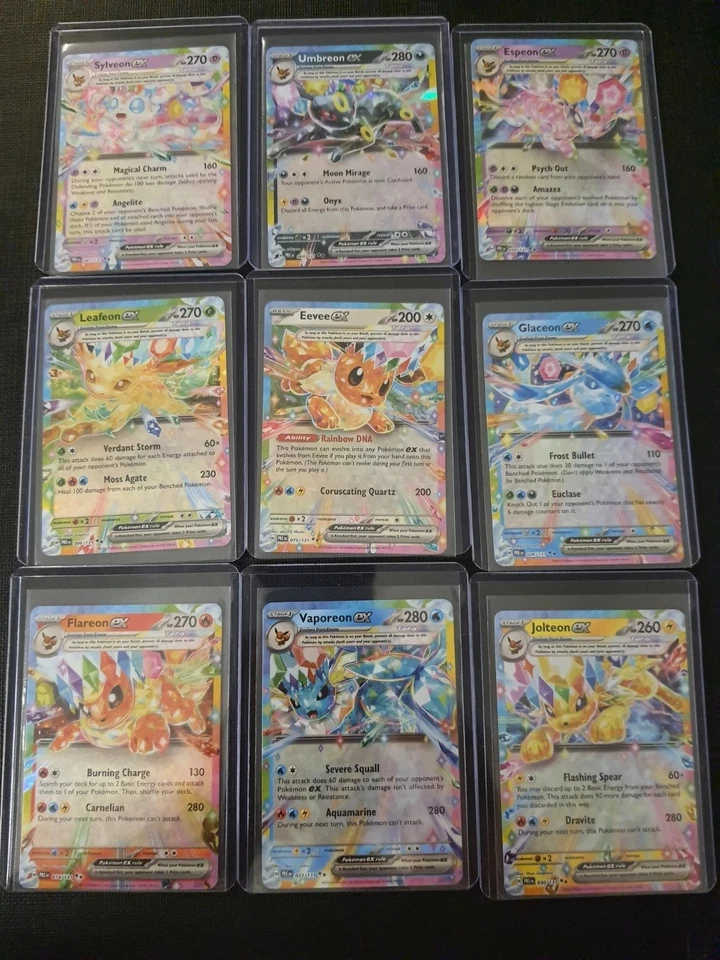 Pokemon TCG Prismatic Evolutions Eeveelution English EX 9 Card Complete Set NM - Image 1 of 1