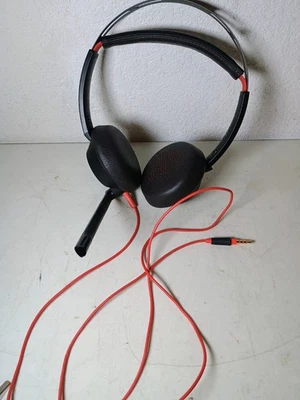 POLY BLACKWIRE [C5220T] WIRED DUAL-EAR STEREO HEADSET WITH BOOM MIC - SHIPS FREE - Image 1 of 4