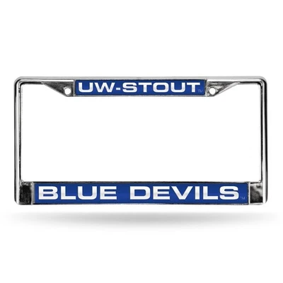 Wisconsin Stout Blue Devils Chrome Metal Laser Cut License Plate Frame - Image 1 of 4