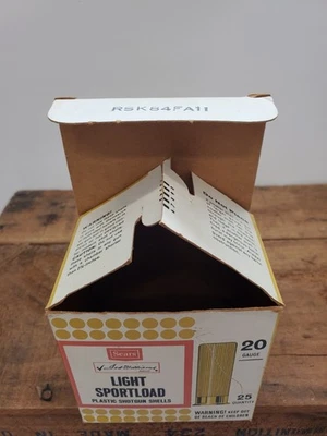 Vintage Sears Ted Williams Light SportLoad 20 Ga. Empty Shotgun Shell Ammo Box - Image 1 of 4