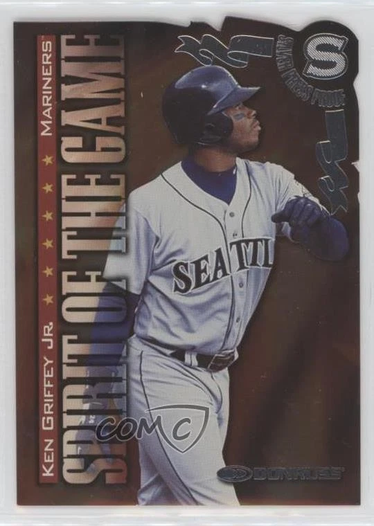 1998 Donruss Spirit of the Game Press Proof Silver /1500 Ken Griffey Jr #386 HOF - Image 1 of 2