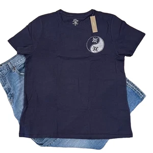 NWT J. Crew Navy Vintage Cotton Crew "A Lovely Contradiction" T-Shirt - SIZE S - Picture 1 of 9