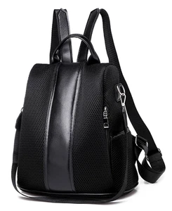 Rucksack Damen Frauen Reise Büro Cityrucksack Tasche Schwarz Reisverschluss Neu - Bild 1 von 5