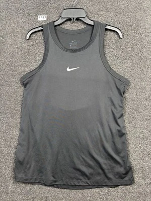 Nike Dry Fit Open Back Training Tank Top Womens Size L Black White 889079-010 - Image 1 of 4
