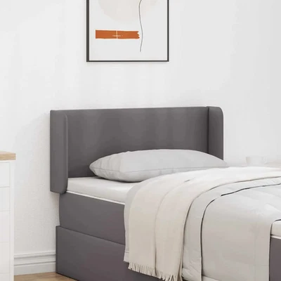 Oreilles de tête de lit 2 pcs Gris 40 x 16 x 5 cm Faux cuir vidaXL - Photo 1/4