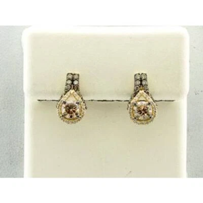 LeVian 14K Yellow Gold Chocolate Diamond 1.41 cts Earrings - Image 1 of 4