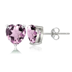 Sterling Silver Simulated Alexandrite 7mm Heart Stud Earrings - Picture 1 of 3