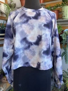 The Sang Women Tie-dye Pullover Crop Top Sweater M - Picture 1 of 12