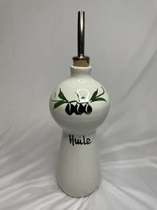 Hulie Italian Oil Decanter Italy Ceramic Olives Cruet See Photo For Small Chip - Picture 1 of 16