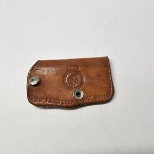 Vintage Buick Leather Key Holder Brown Drop In Box Ring Corbeille Screw T2b - Picture 1 of 3