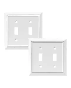 DEWENWILS Double Toggle Wall Plate,Standard Size 2-Gang Light Switch Cover,2 P - Picture 1 of 11