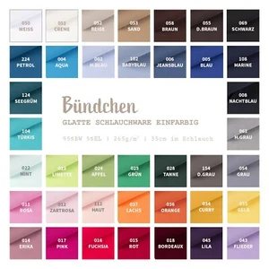 Bündchen uni Bündchenstoff Meterware Feinstrick Schlauchware - 25 cm x 70 cm - Bild 1 von 47