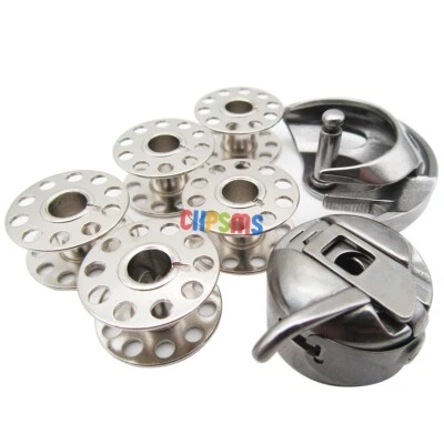 Domestic Sewing Machine SHUTTLE HOOK,BOBBIN CASE+5 BOBBINS FOR Singer 15 class+ - Image 1 of 4