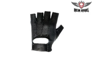 Guantes de montar de cuero genuino sin dedos - negros - comodidad y agarre para ciclistas - Imagen 1 de 6