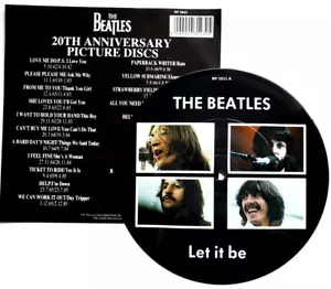 NEAR MINT Beatles Picture Disc Let It Be 7" Vinyl The 20th Anniversary - Picture 1 of 2