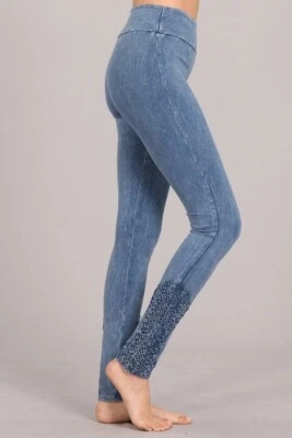 Chatoyant Crochet Lace Leggings Lt. Denim Small - Image 1 of 4