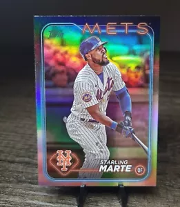 2024 Topps Serie 1 Starling Marte New York Mets #317 Lámina Arco Iris Plateada - Imagen 1 de 3