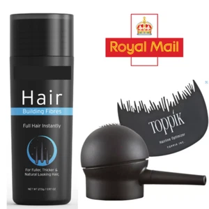 Hair Building Fibres 27.5g + Spray Applicator Pump & Comb - Picture 1 of 6