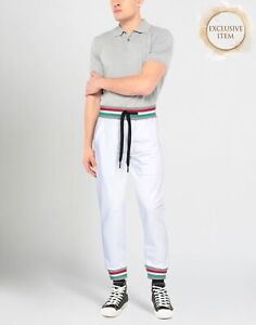 RRP€181 TAKESHY KUROSAWA Jogger Trousers Size M Drawstring Stripes Made in Italy