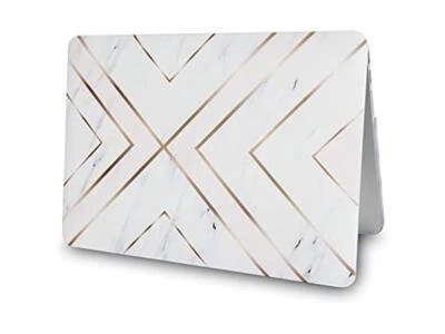 For Macbook Air 13 Inch  A2179 A1932 Case Hard Plastic Cover White Marble Gold  - Image 1 of 4
