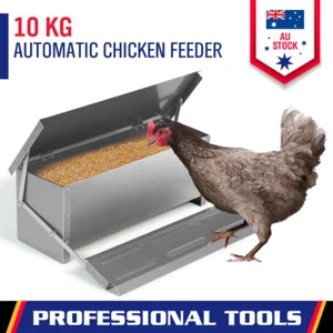 10KG 12.5L Garden Farm Automatic Food Storage Box Stand Chicken Feeder Poultry - Picture 1 of 8