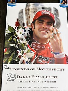 DARIO FRANCHITTI HAND SIGNED Poster 28.5X18.5 Autographed.