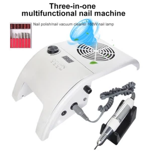 3In1 Nail Dust Suction Fan Art Salon Collector Manicure Drill Machine+Dryer Lamp - Picture 1 of 12