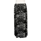 Vintage Maxi Skirt Womens 2XL Black Floral Print Goth Grunge Y2K 90s Cottagecore