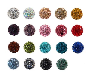 5 x Shamballa Crystal Pave Clay Disco Ball Round Beads 8MM, 10MM,12MM #4 - Picture 1 of 20
