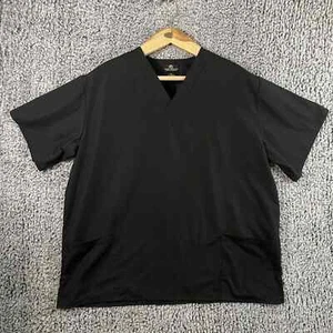 Natural Uniforms Scrub Top Natural Comfort Black Unisex Size 2XL Medical Uniform - Picture 1 of 8