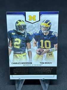 CHARLES WOODSON / TOM BRADY 2016 Panini Contenders DP #12 Collegiate Connections