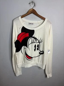 Minnie Mouse Disney Pullover Minnie Mouse Sweater Size Large White 5647 - Picture 1 of 6