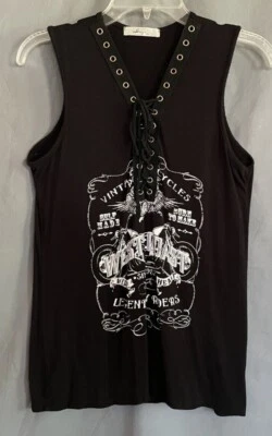 Top sin mangas Gaze para mujer S negro West Coast Legendary Riders con cordones Foto 1 de 4