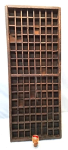 Authentic Vintage Wooden Letter Press PRINTER'S TRAY Shadow Box India #108 - Bild 1 von 8