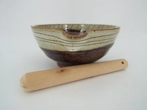 Japanese Pottery Suribachi Surikogi Mortar and Pestle Set - Picture 1 of 13