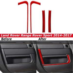 Cubierta de almacenamiento de panel de puerta delantera de fibra de carbono roja para Land Rover Range Rover - Imagen 1 de 13