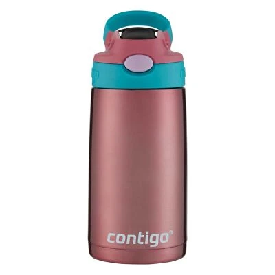 Garrafa de água Contigo Kids palha aço inoxidável com tampa AUTOSPOUT, 13 oz, perfurador - Imagem 1 de 4