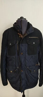 Camel Active Mens Quilted Wool / Nylon Blend Field Thick Jacket Blue Size XL - Image 1 of 4