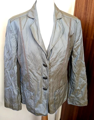 Taifun textured iridescent khaki/purple crinkle lightweight jacket size 18 - Image 1 of 4